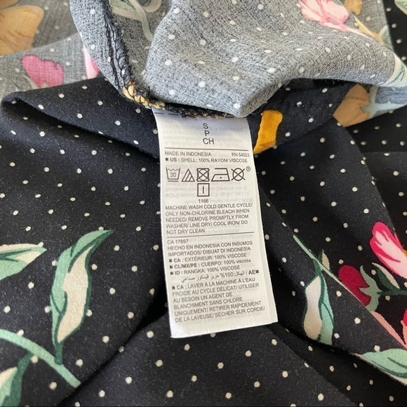 Old Navy Maternity Black Floral Polka Dot Midi Dress S - Picture 8 of 9